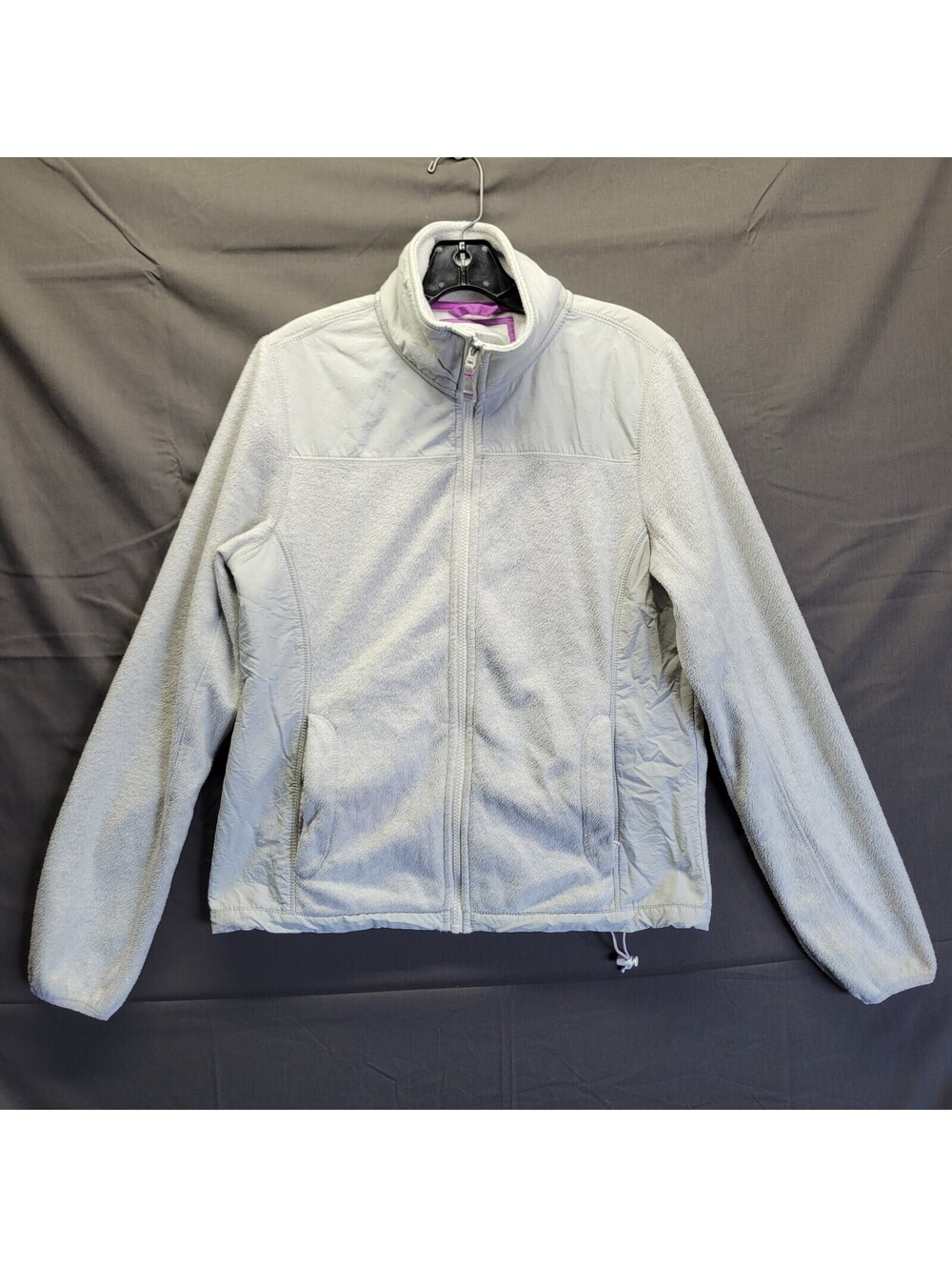 Aeropostale Women's White Winter Full-Zip Jacket Fleece with Drawstring Sz Large